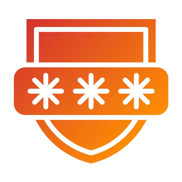 Diseño vectorial Estilo del icono del escudo de contraseña