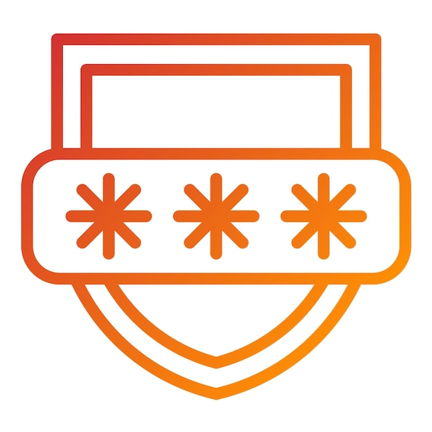 Diseño vectorial Estilo del icono del escudo de contraseña