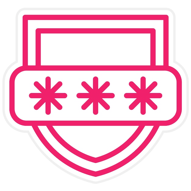 Diseño vectorial Estilo del icono del escudo de contraseña