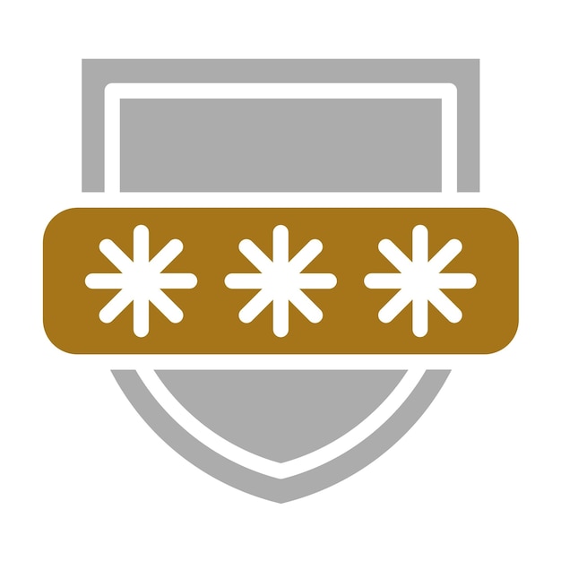 Diseño vectorial Estilo del icono del escudo de contraseña