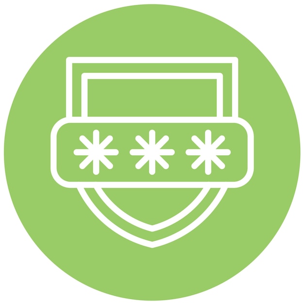 Diseño vectorial Estilo del icono del escudo de contraseña