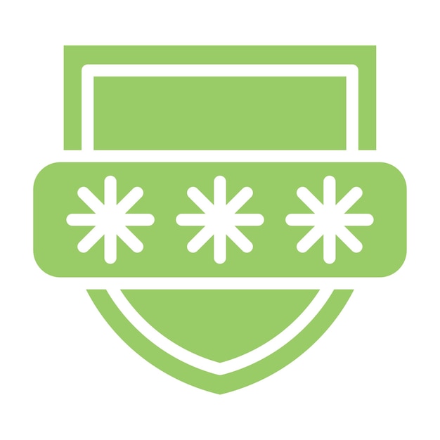Diseño vectorial Estilo del icono del escudo de contraseña