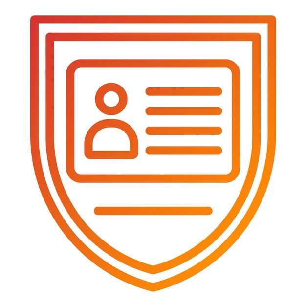 Diseño vectorial Estilo del icono del escudo de identidad