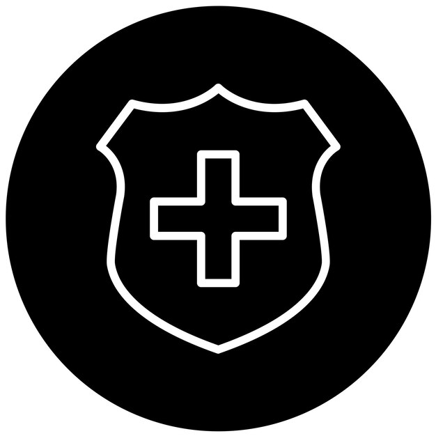 Diseño vectorial Estilo del icono del escudo médico
