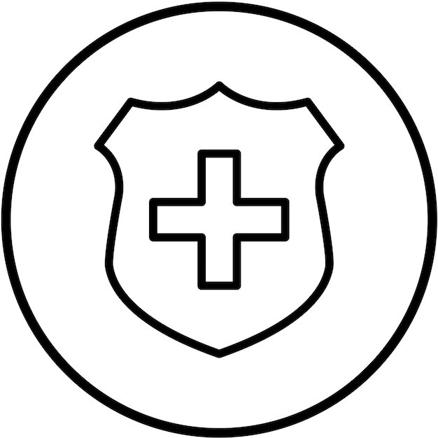 Diseño vectorial Estilo del icono del escudo médico