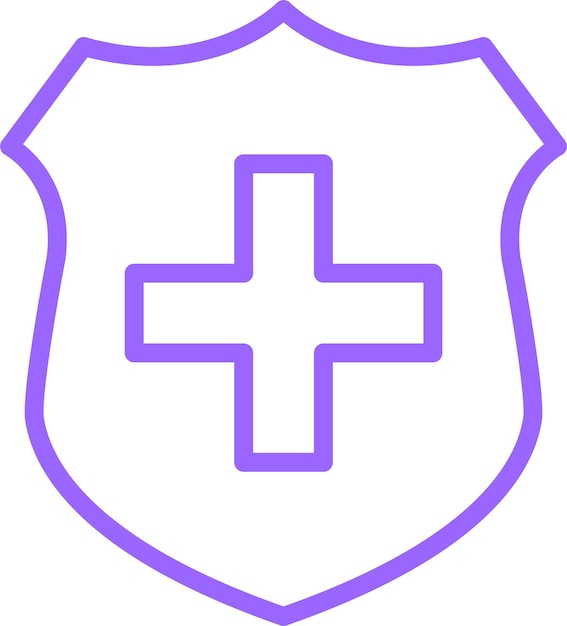 Diseño vectorial Estilo del icono del escudo médico