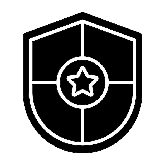 Diseño vectorial estilo del icono del escudo policial