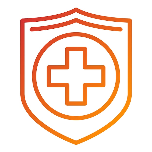 Diseño vectorial del estilo del icono del escudo de salud
