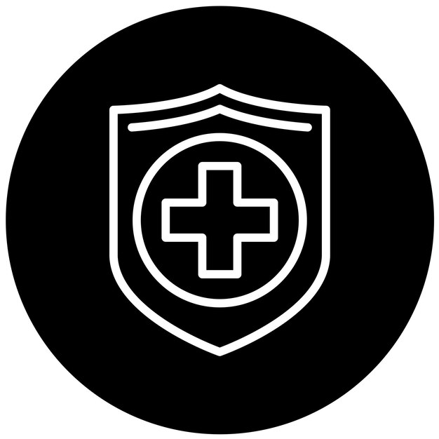 Diseño vectorial del estilo del icono del escudo de salud