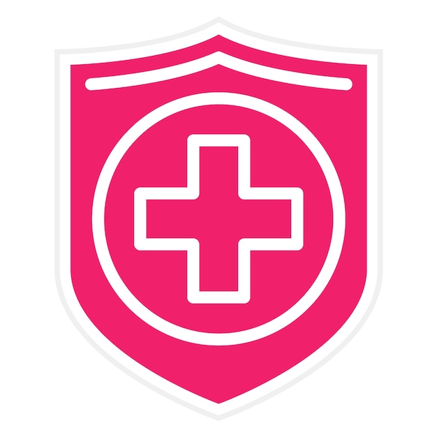 Diseño vectorial del estilo del icono del escudo de salud