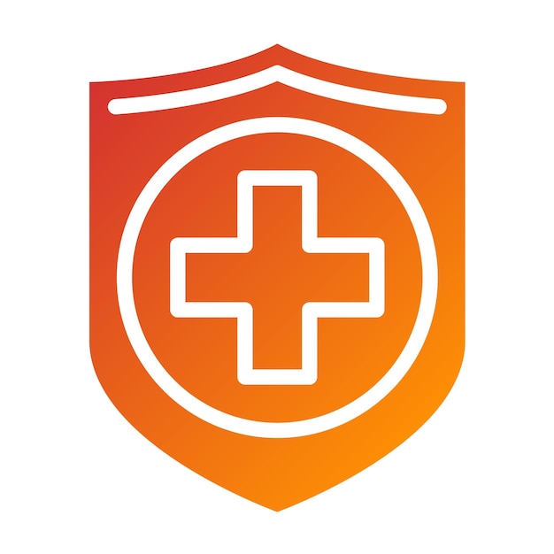Diseño vectorial del estilo del icono del escudo de salud