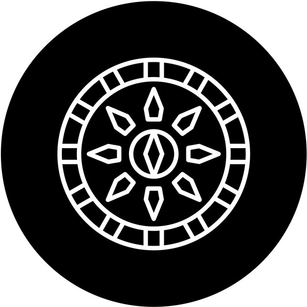 Diseño vectorial Estilo del icono del escudo vikingo