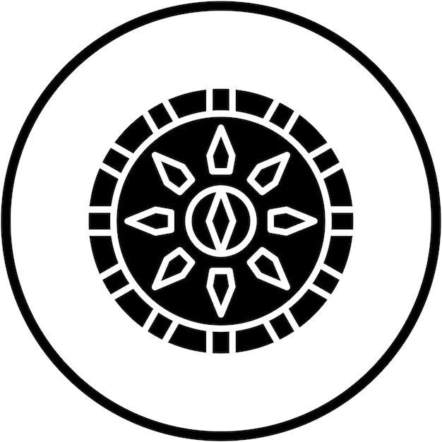 Diseño vectorial Estilo del icono del escudo vikingo