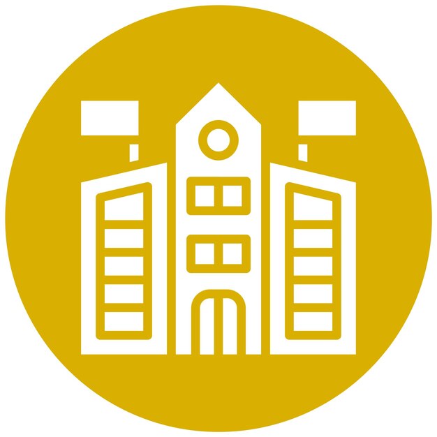 Diseño vectorial Estilo de icono de la escuela secundaria