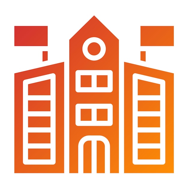 Diseño vectorial Estilo de icono de la escuela secundaria