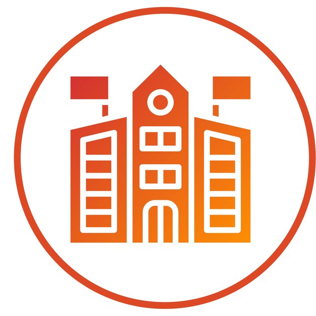 Diseño vectorial Estilo de icono de la escuela secundaria