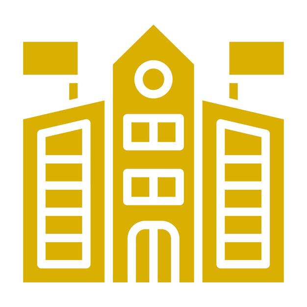 Diseño vectorial Estilo de icono de la escuela secundaria