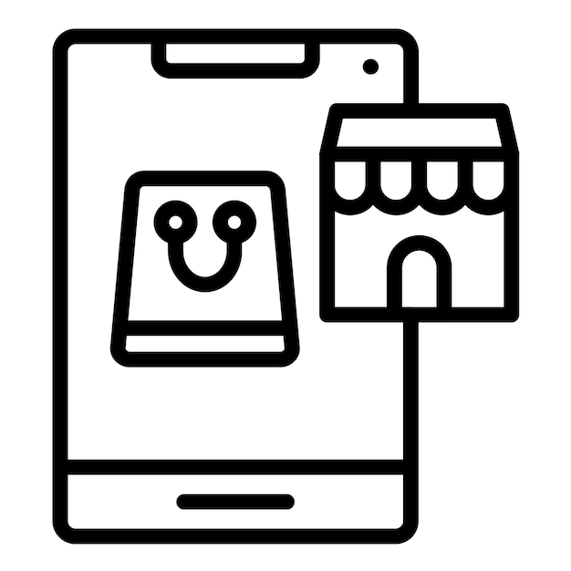 Diseño vectorial Estilo de icono de Eshop