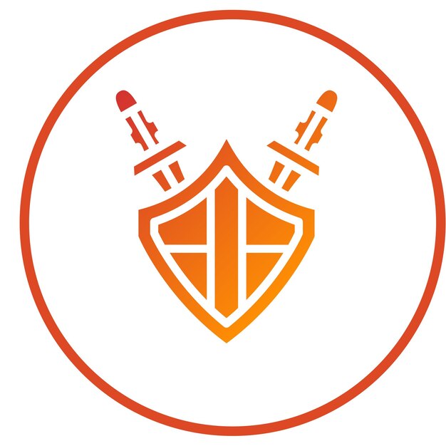 Diseño vectorial Estilo del icono de la espada del escudo