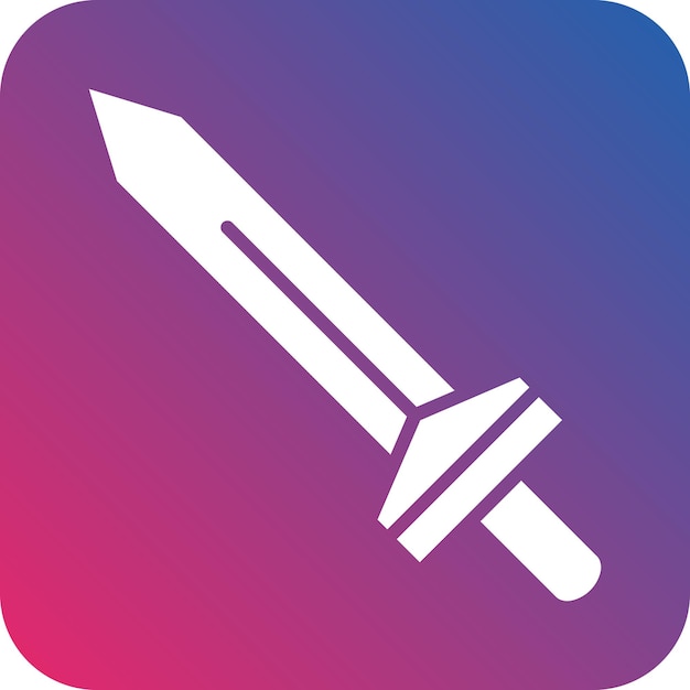 Diseño vectorial del estilo del icono de la espada del juego