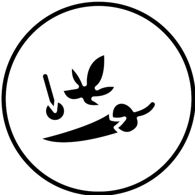 Diseño vectorial estilo de icono de especias en negrita