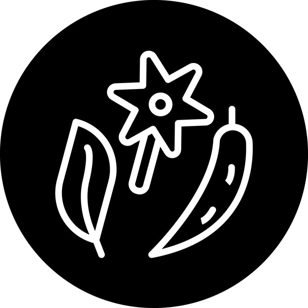 Diseño vectorial del estilo del icono de las especias