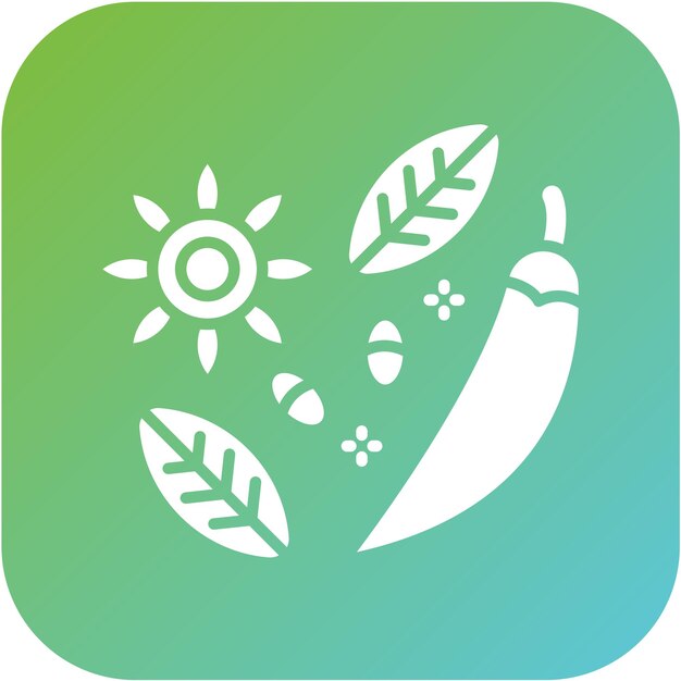 Diseño vectorial del estilo del icono de las especias