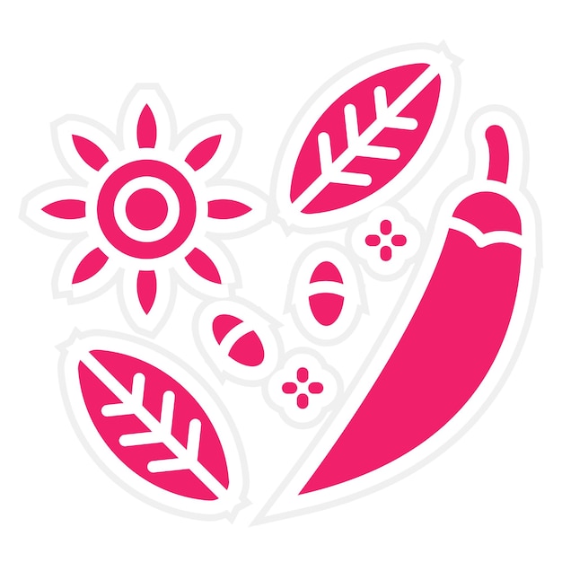 Diseño vectorial del estilo del icono de las especias