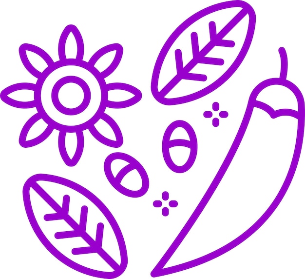 Diseño vectorial del estilo del icono de las especias