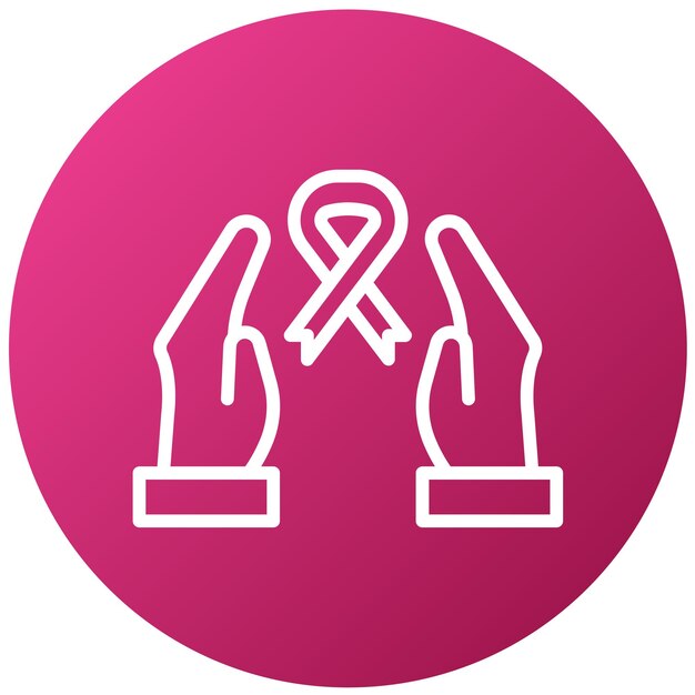 Diseño vectorial Estilo del icono de la esperanza del cáncer