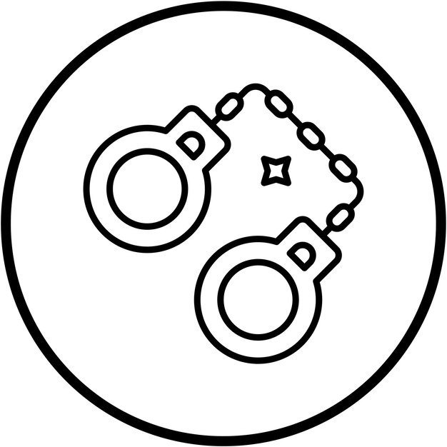 Diseño vectorial Estilo del icono de las esposas