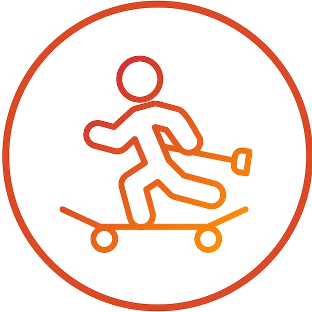 Diseño vectorial de estilo de icono de esquí nocturno