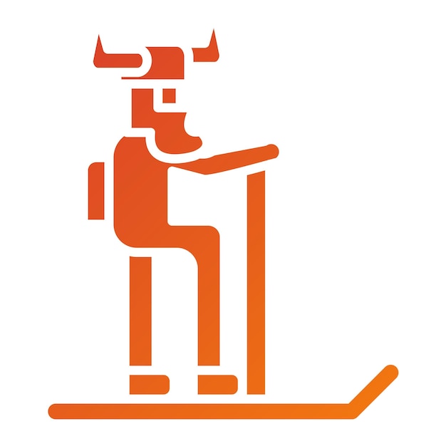Diseño vectorial estilo icono de esquí vikingo