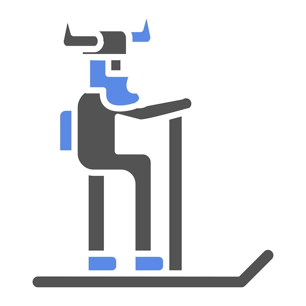 Diseño vectorial estilo icono de esquí vikingo