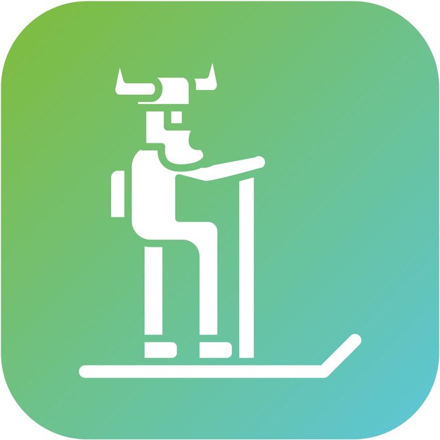 Diseño vectorial estilo icono de esquí vikingo