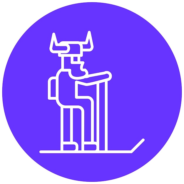 Diseño vectorial estilo icono de esquí vikingo