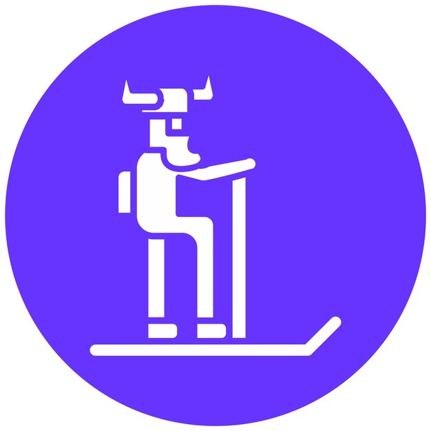 Diseño vectorial estilo icono de esquí vikingo