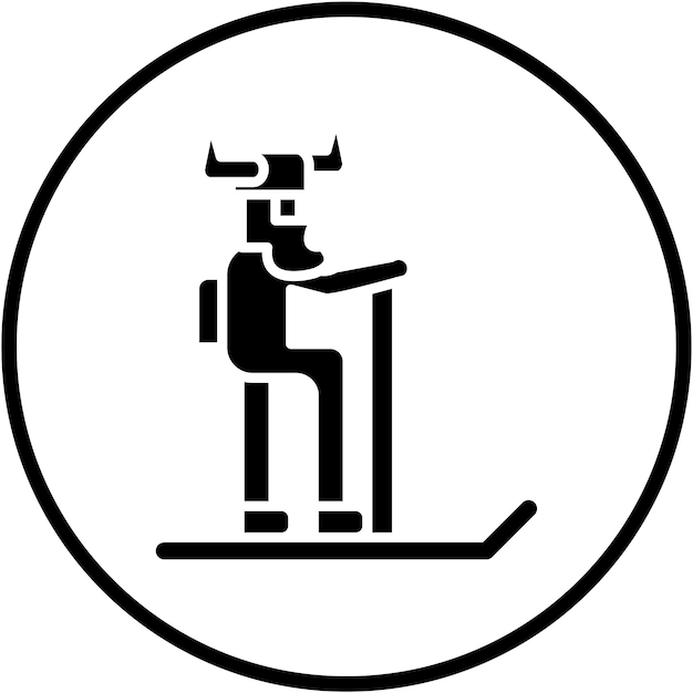Diseño vectorial estilo icono de esquí vikingo