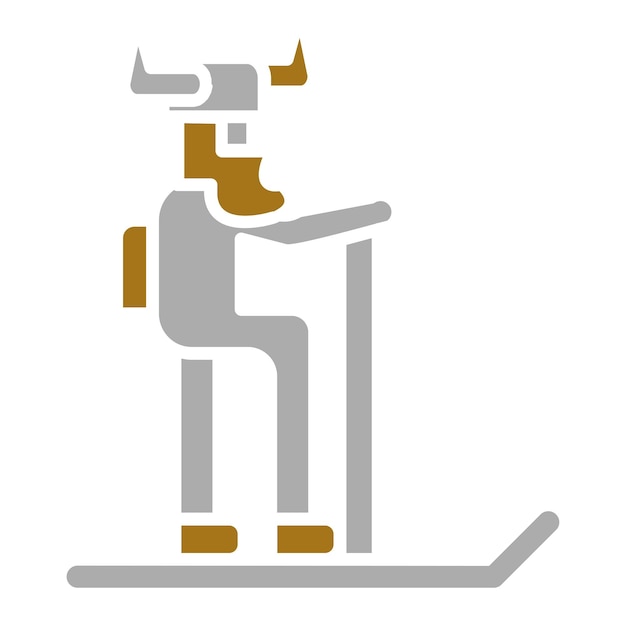 Diseño vectorial estilo icono de esquí vikingo