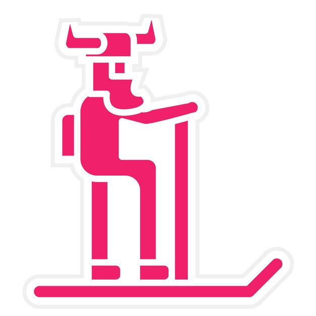 Diseño vectorial estilo icono de esquí vikingo