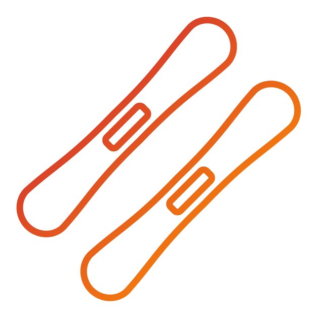 Diseño vectorial del estilo del icono de los esquís