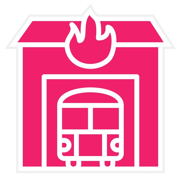 Diseño vectorial Estilo del icono de la estación de bomberos