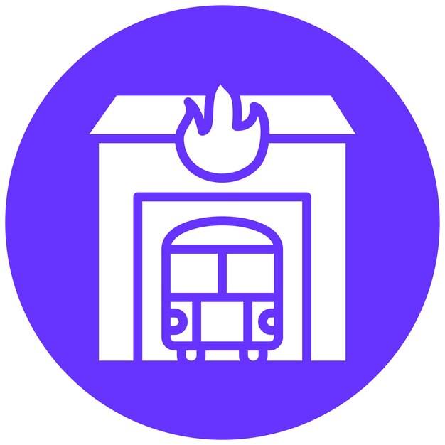 Diseño vectorial Estilo del icono de la estación de bomberos