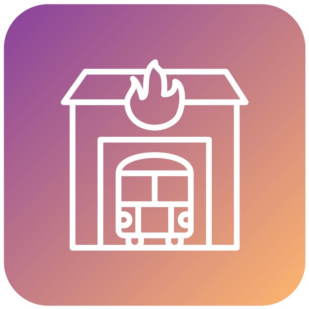 Diseño vectorial Estilo del icono de la estación de bomberos