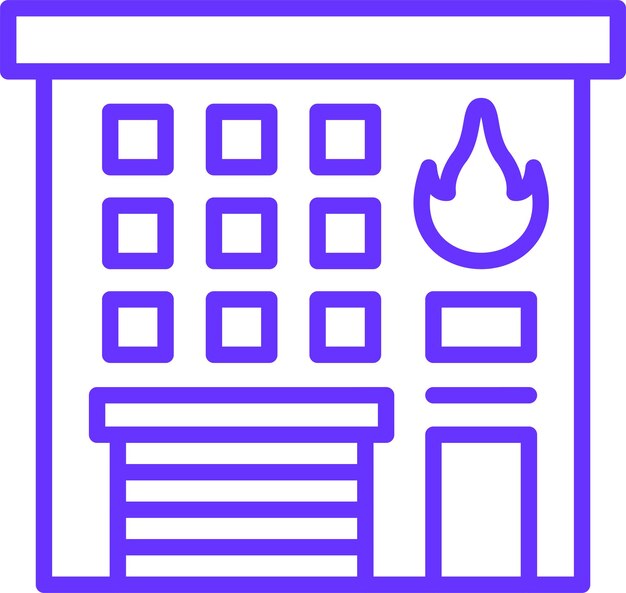 Diseño vectorial Estilo del icono de la estación de bomberos