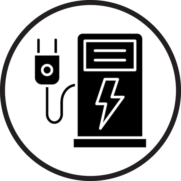 Diseño vectorial Estilo del icono de la estación eléctrica