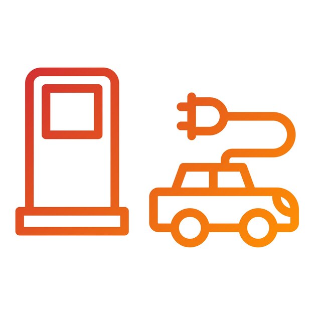 Diseño vectorial Estilo del icono de la estación eléctrica