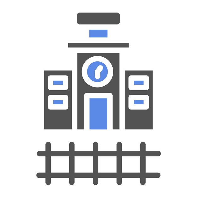 Diseño vectorial Estilo del icono de la estación de tren