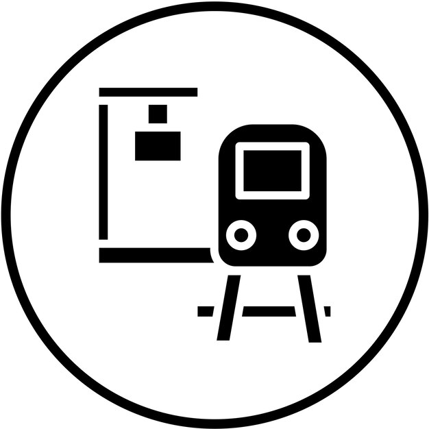 Diseño vectorial Estilo del icono de la estación de tren