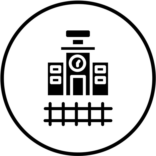 Diseño vectorial Estilo del icono de la estación de tren
